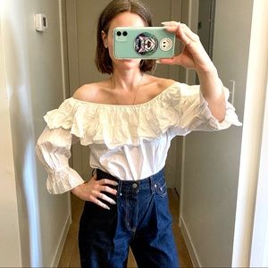 BRIGITTE BARDOT RUFFLE BLOUSE